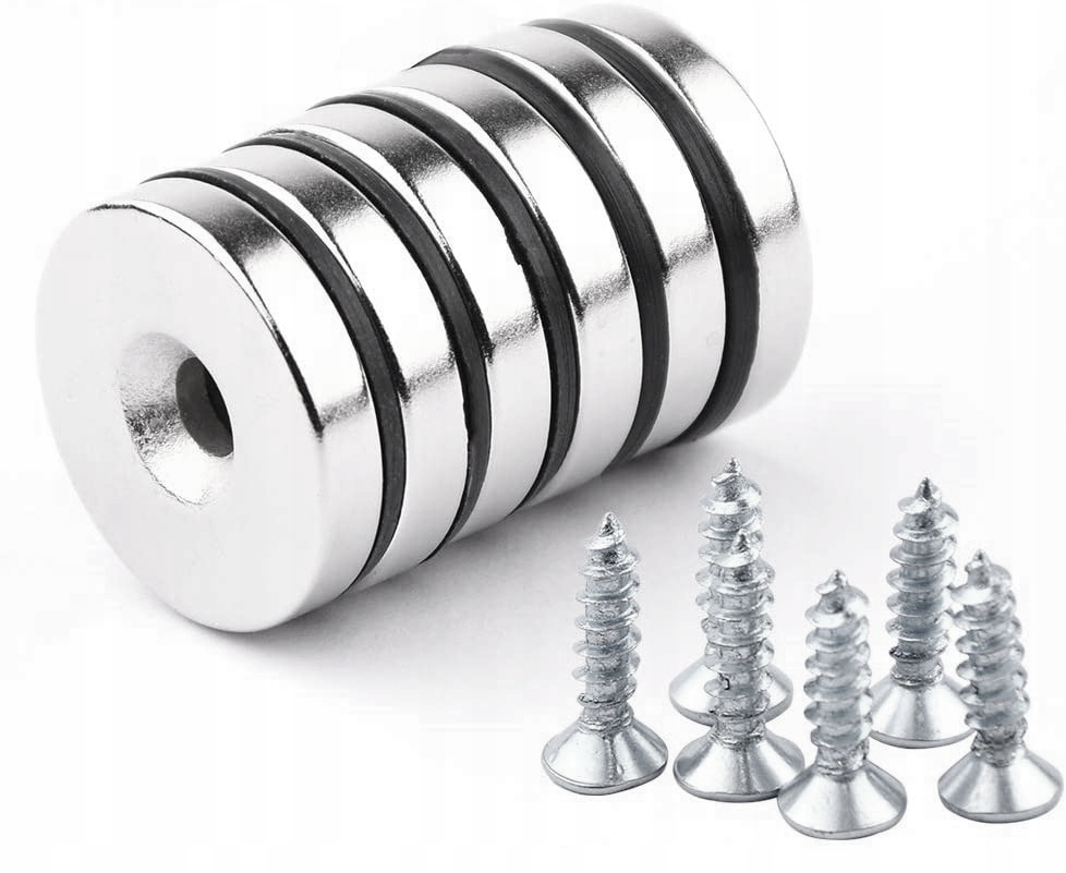 NEODYMIOVÝ MAGNET S OTVOROM NA SKRUTKU 25X5 6 KS